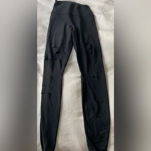 Alo high waisted warrior ripped black leggings
